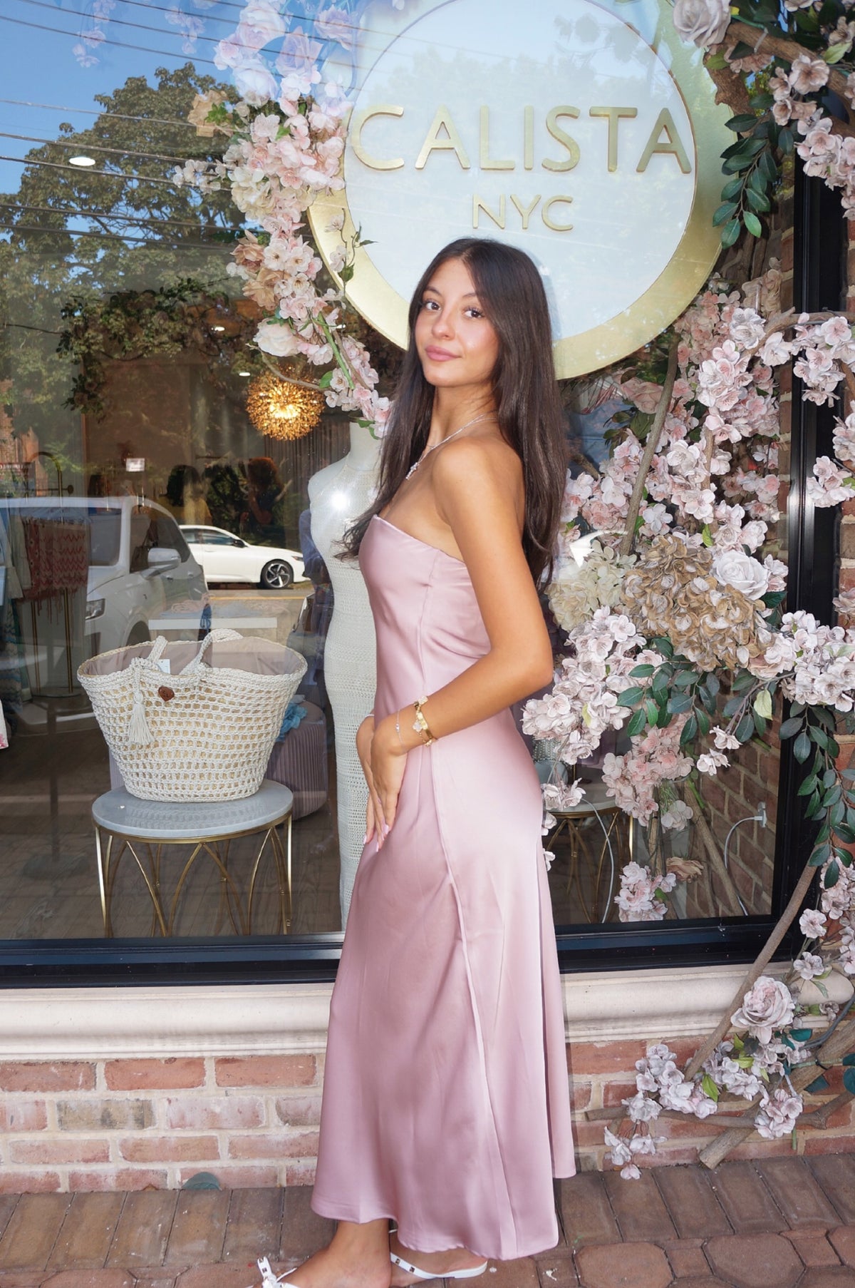 Mauve Slip Satin Dress – C A L I S T A Mauve Slip Satin Dress – C A L I S T A