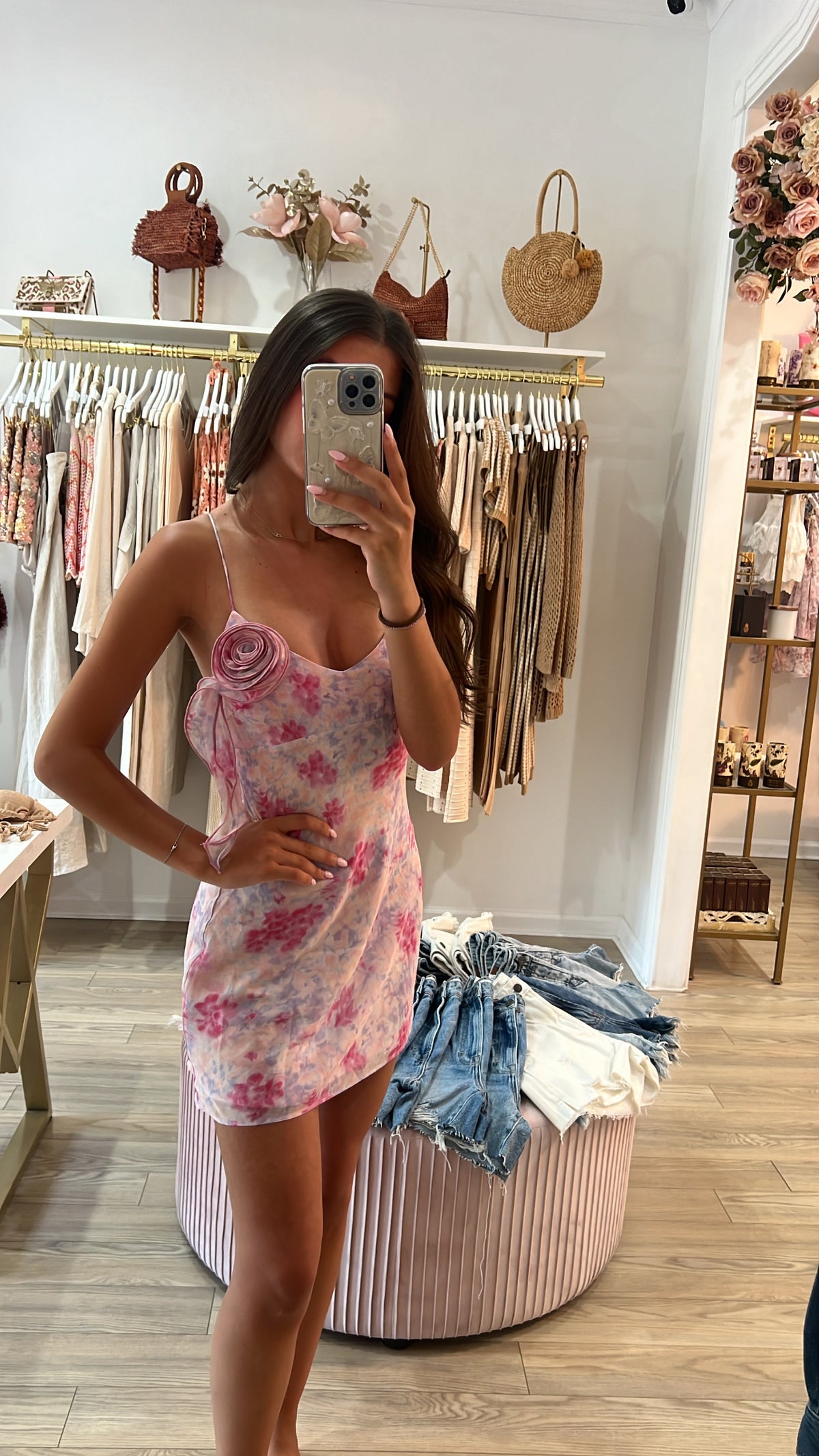 Floral Rose Mini Dress C A L I S T A Floral Rose Mini Dress C A L I S T A