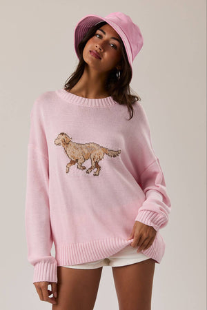 Pink Retriever Knit Sweater