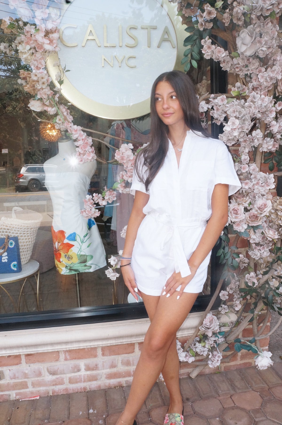 White Linen Romper