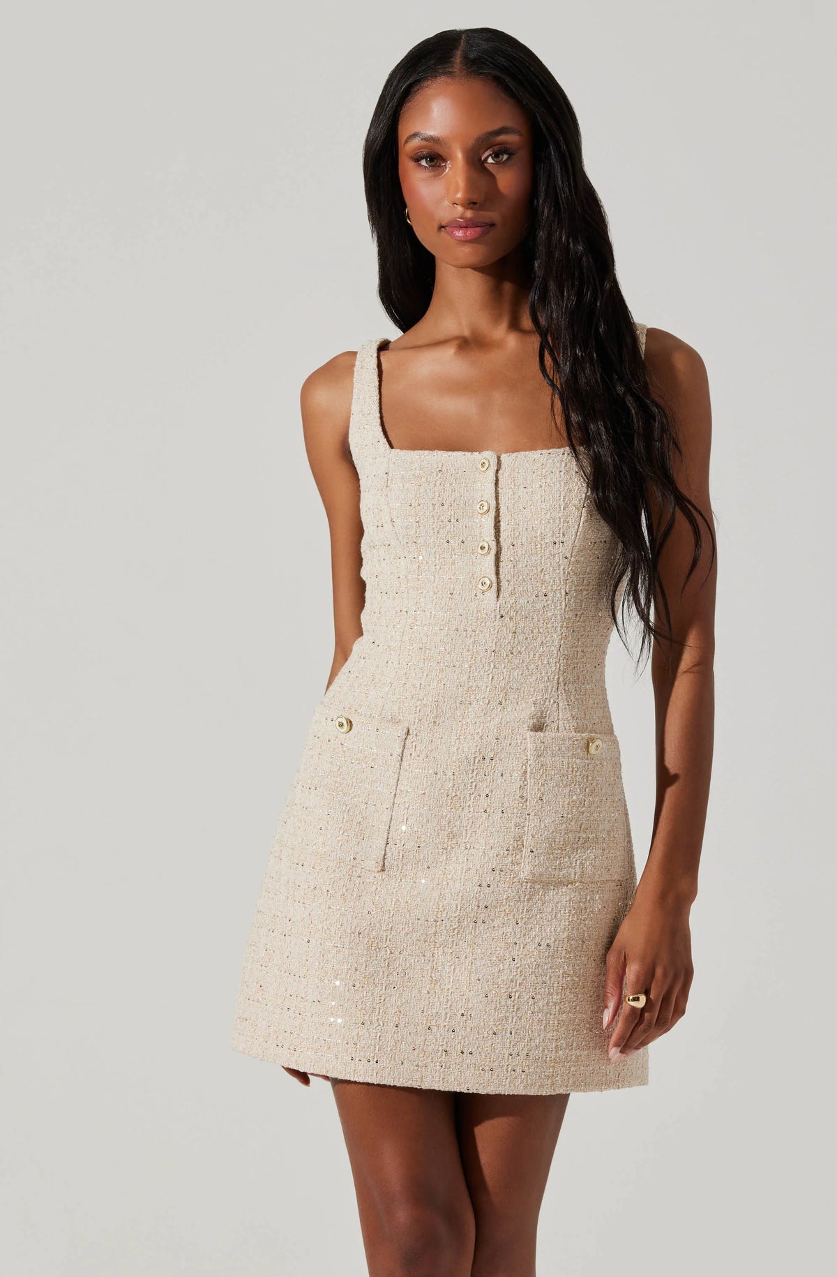 Cream Tweed Mini Dress – C A L I S T A